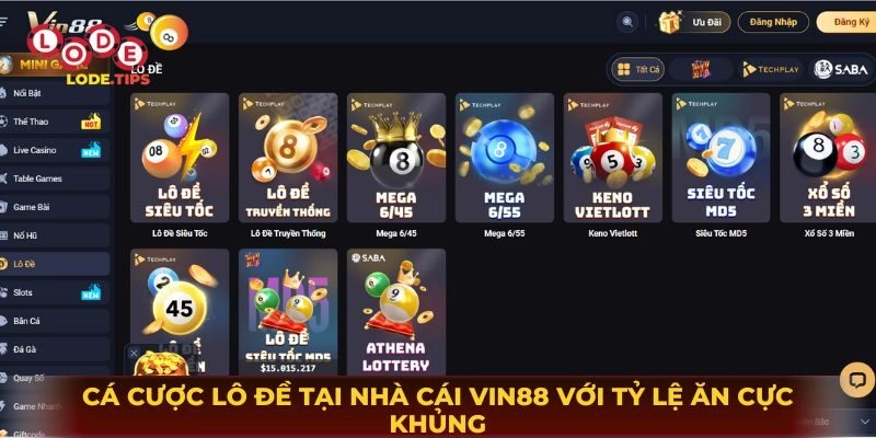Cá Cược Lô Đề Tại Nhà Cái Vin88 Với Tỷ Lệ Ăn Cực Khủng